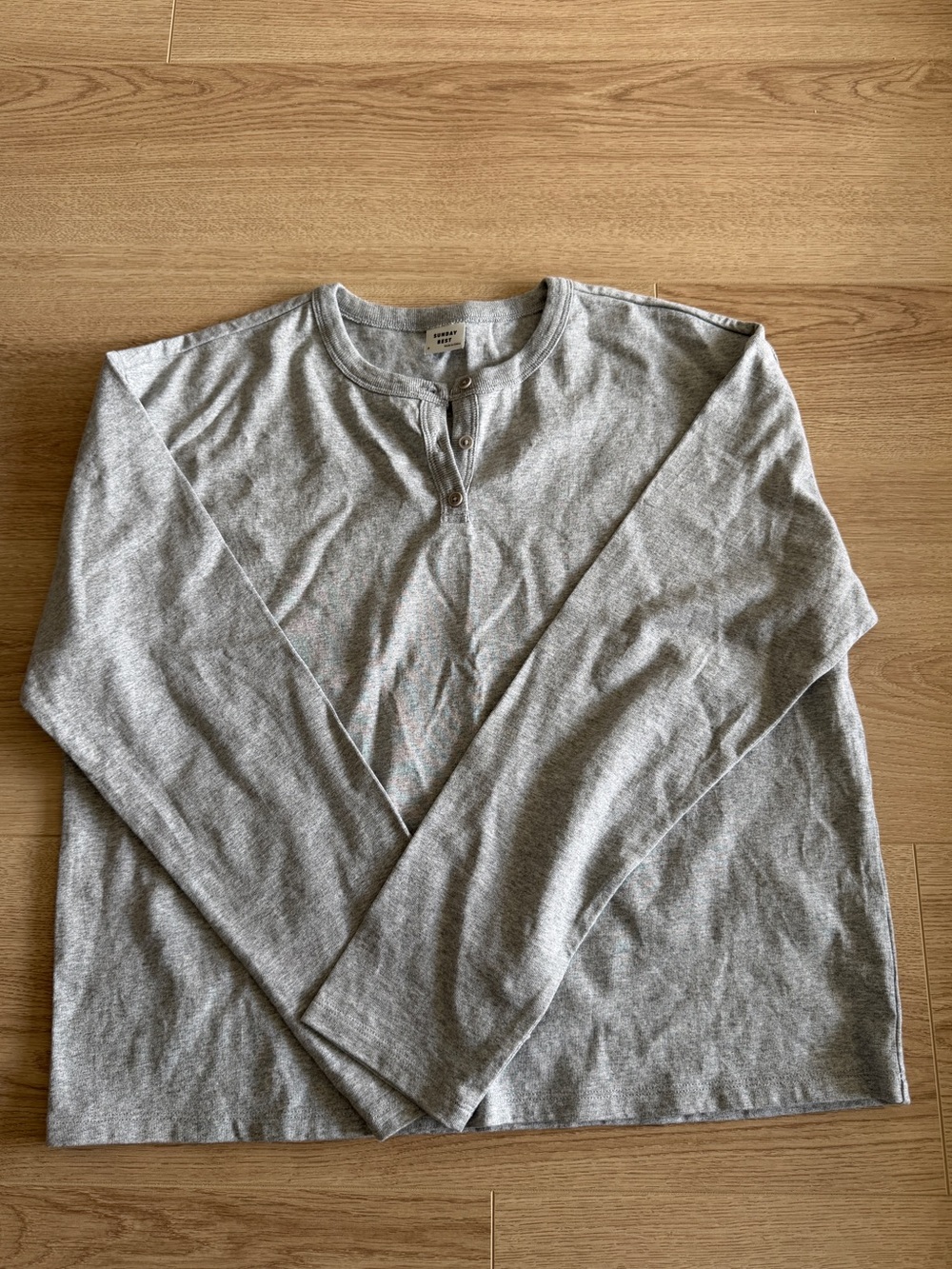 NWOT Sunday Best Grey Henley Shirt